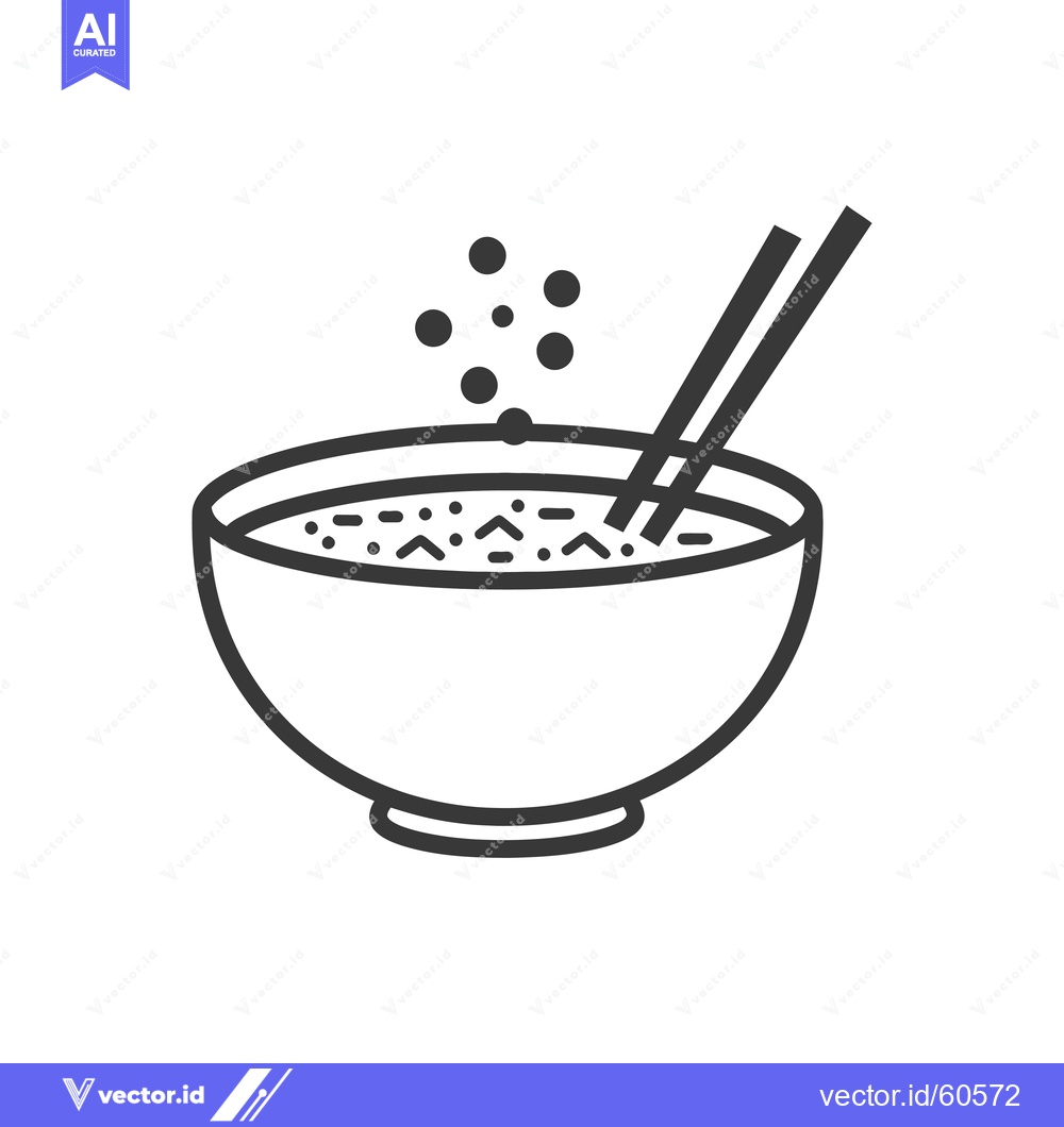 Premium Vector of A steaming bowl of soup with chopsticks