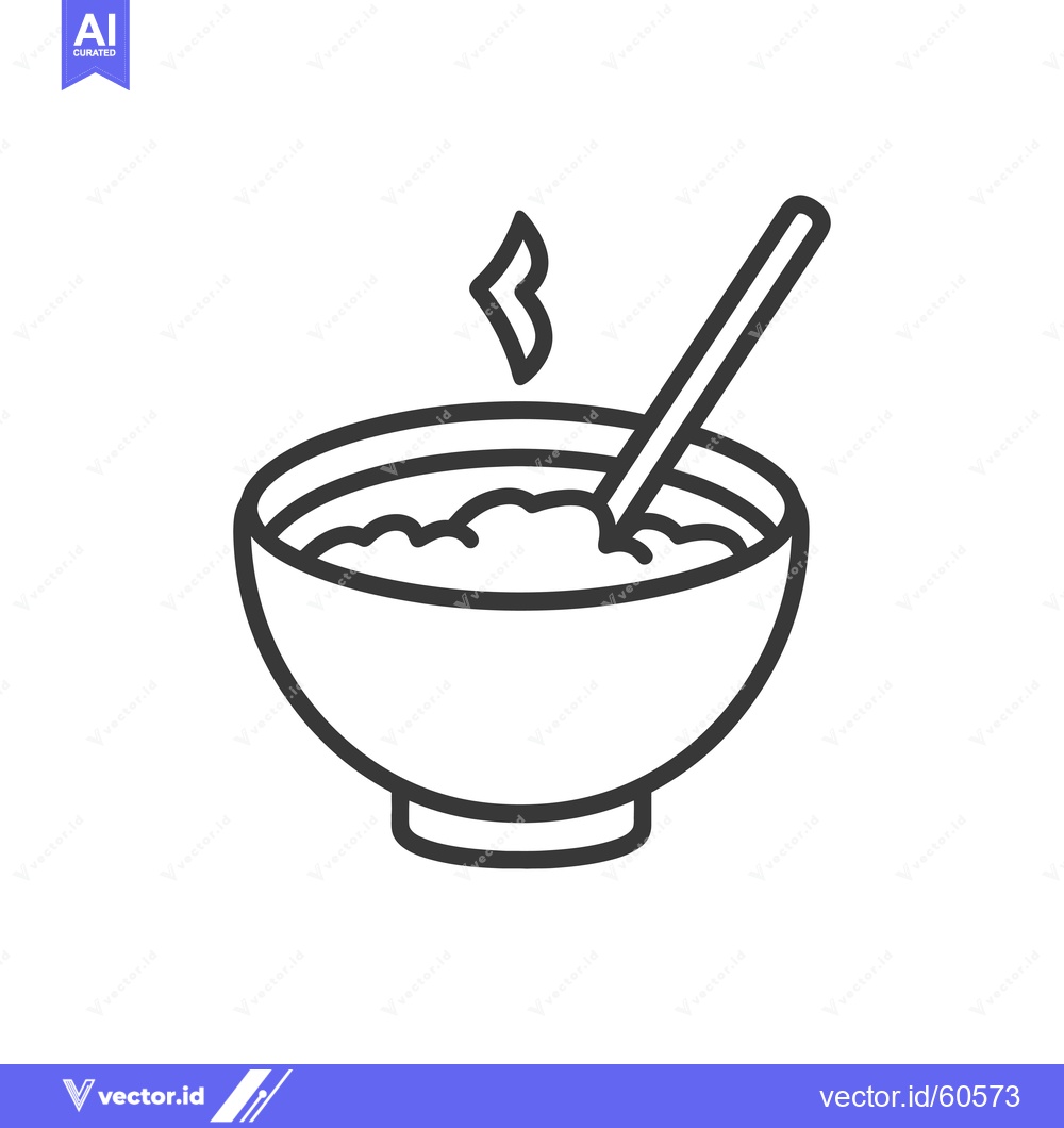 Premium Vector dari A bowl of hot cereal with a spoon