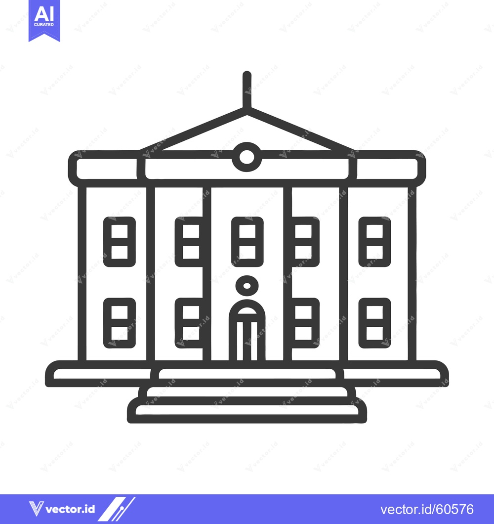Premium Vector dari Line art drawing of a classical government building