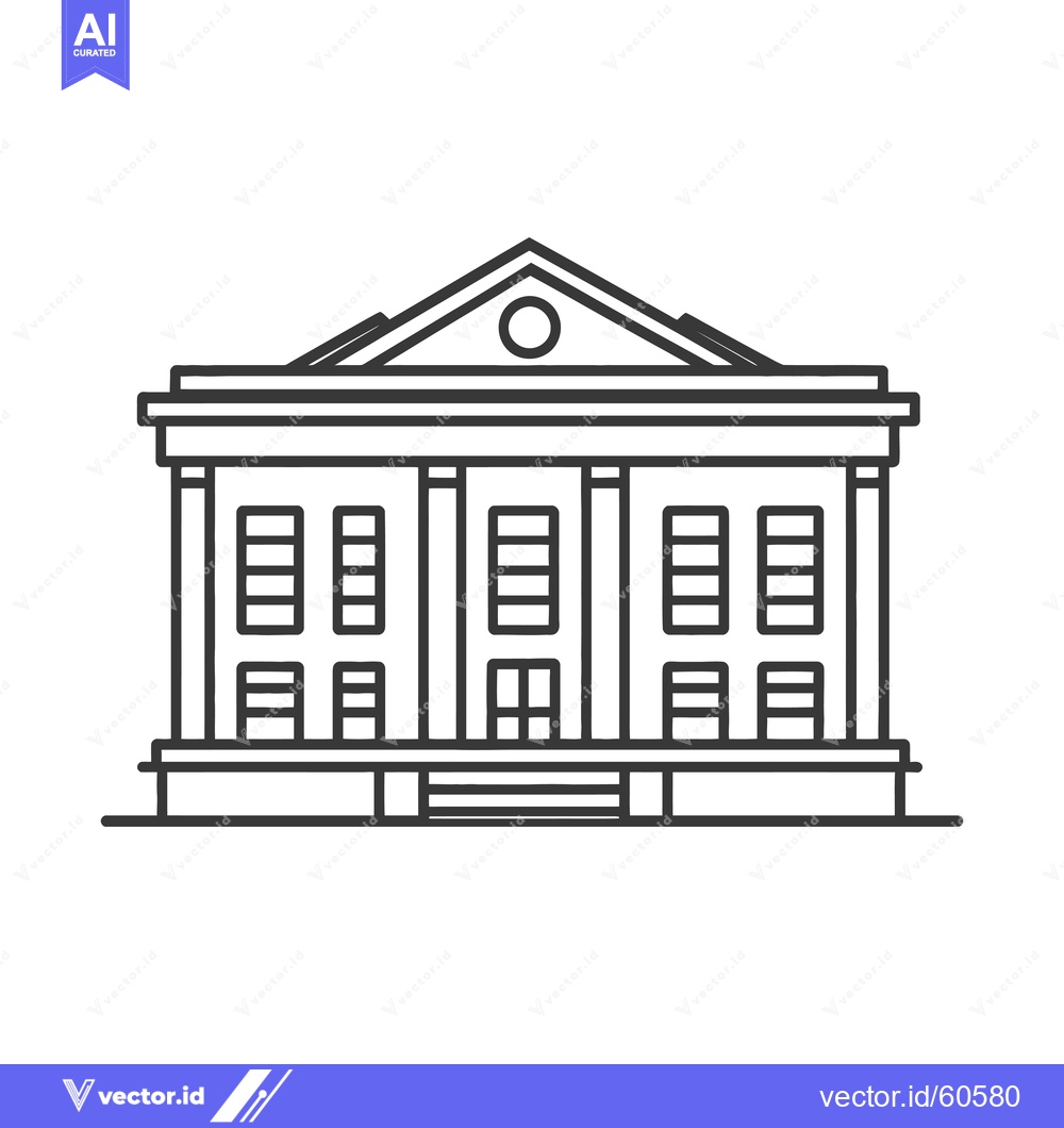 Premium Vector dari Line drawing of a classical style building