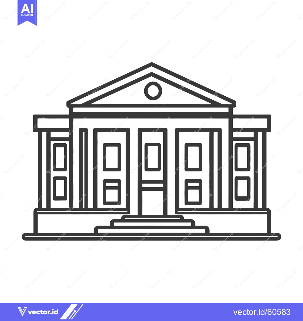 Premium Vector of Classic Building Architectural Line Drawing Design