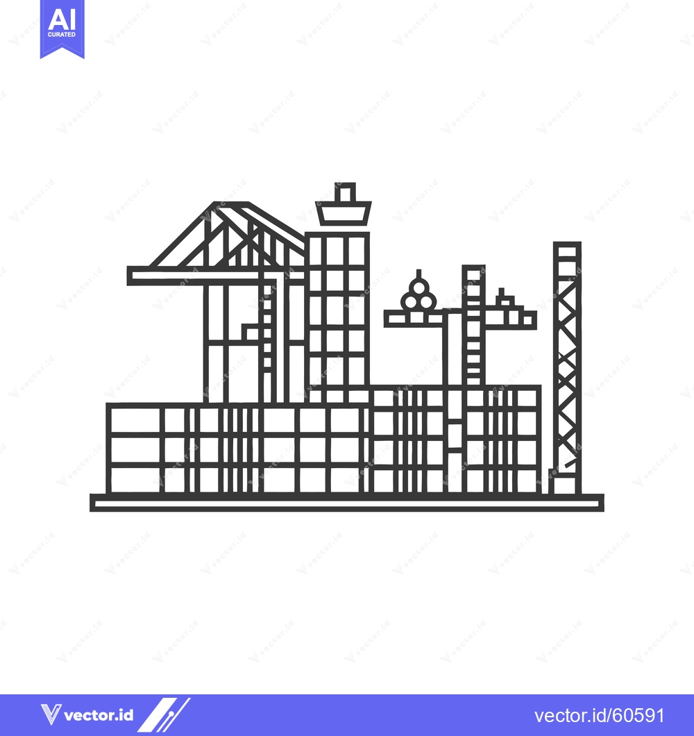 Premium Vector dari Cargo Port Crane Container Shipping Industry Illustration
