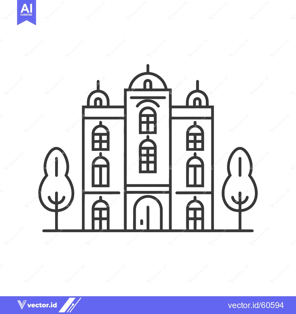 Premium Vector dari Elegant Building Design With Two Trees
