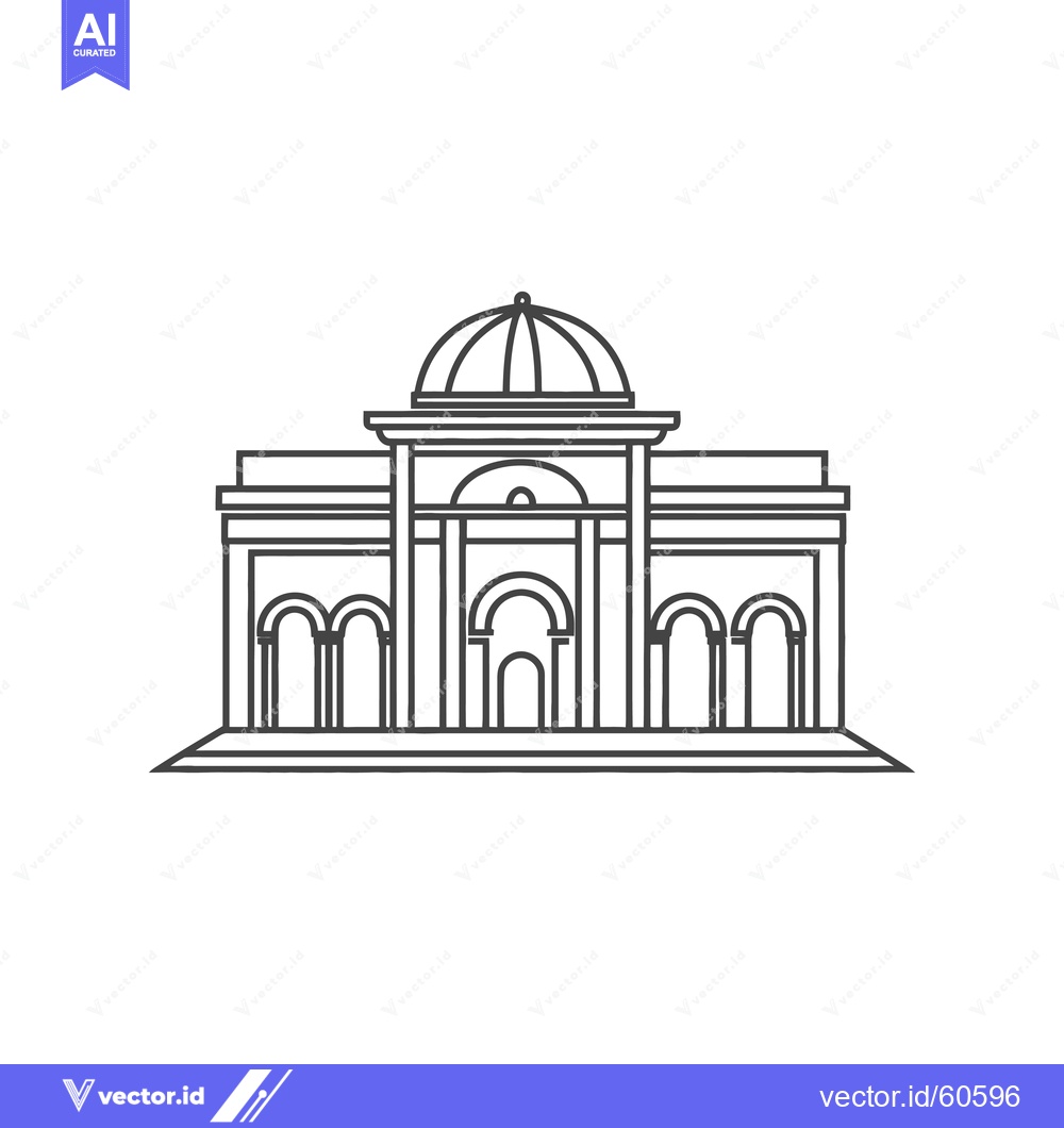 Premium Vector dari Elegant Building Line Drawing Architectural Design