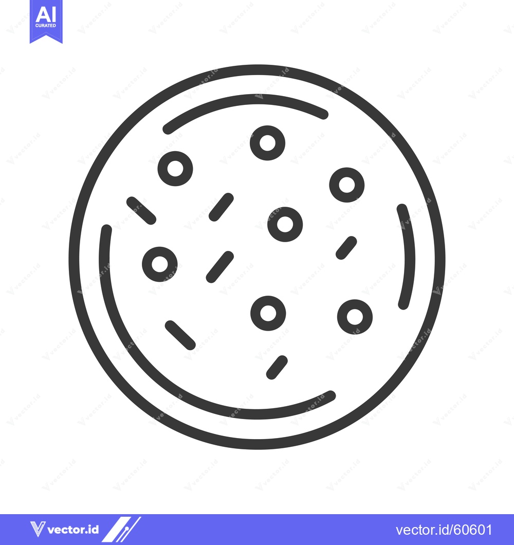 Premium Vector of Line art illustration of a petri dish with bacteria