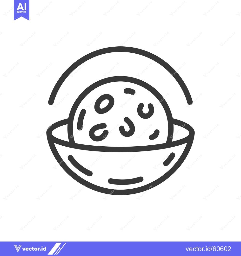 Premium Vector dari A speckled sphere within a curved protective container
