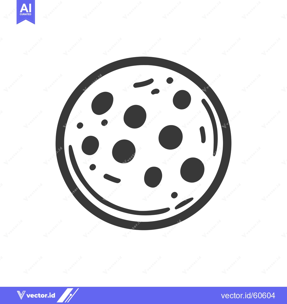 Premium Vector dari Simple Line Drawing of a Chocolate Chip Cookie