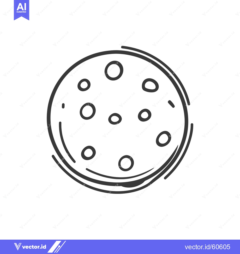 Premium Vector dari A Simple Sketch Of A Round Cookie With Holes