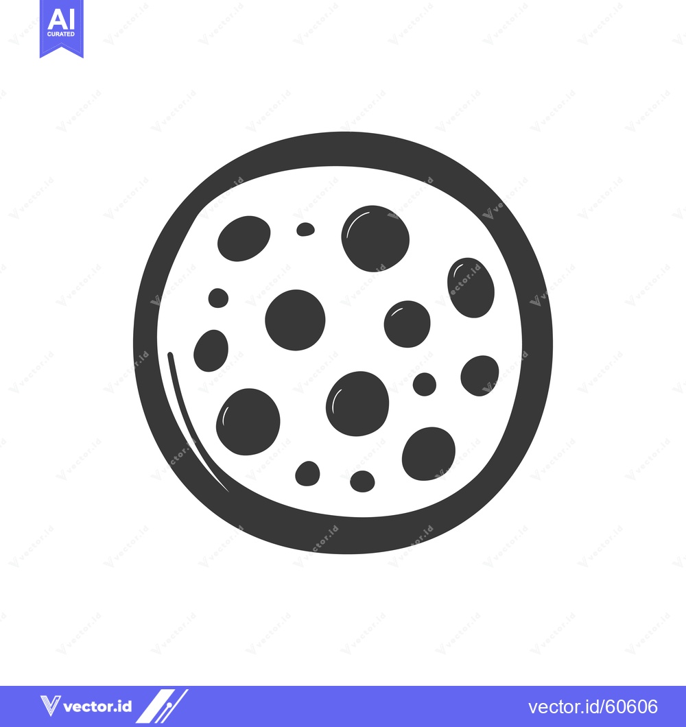Premium Vector of Simple Icon Depicting A Round Cookie With Spots