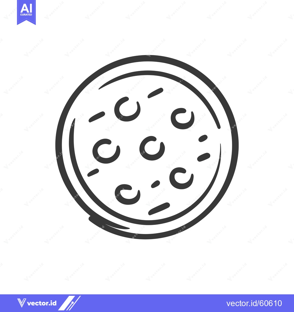 Premium Vector dari Hand Drawn Sketch of a Simple Pizza