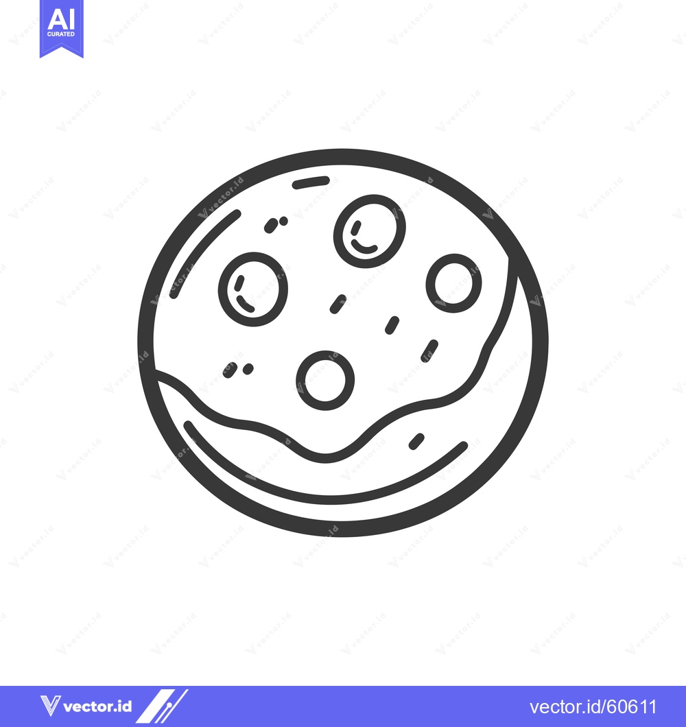 Premium Vector of A Simple Line Drawing Of A Round Cookie