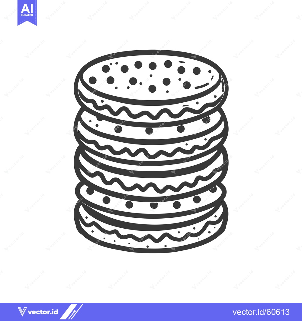 Premium Vector dari A Stack of Delicious Round Cookies