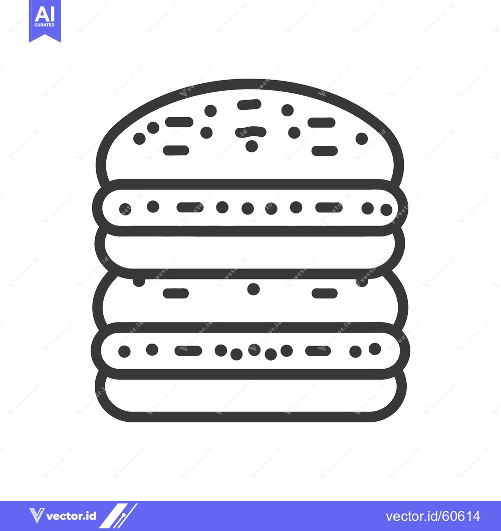 Premium Vector dari A Simple Line Drawing Of A Triple Decker Burger