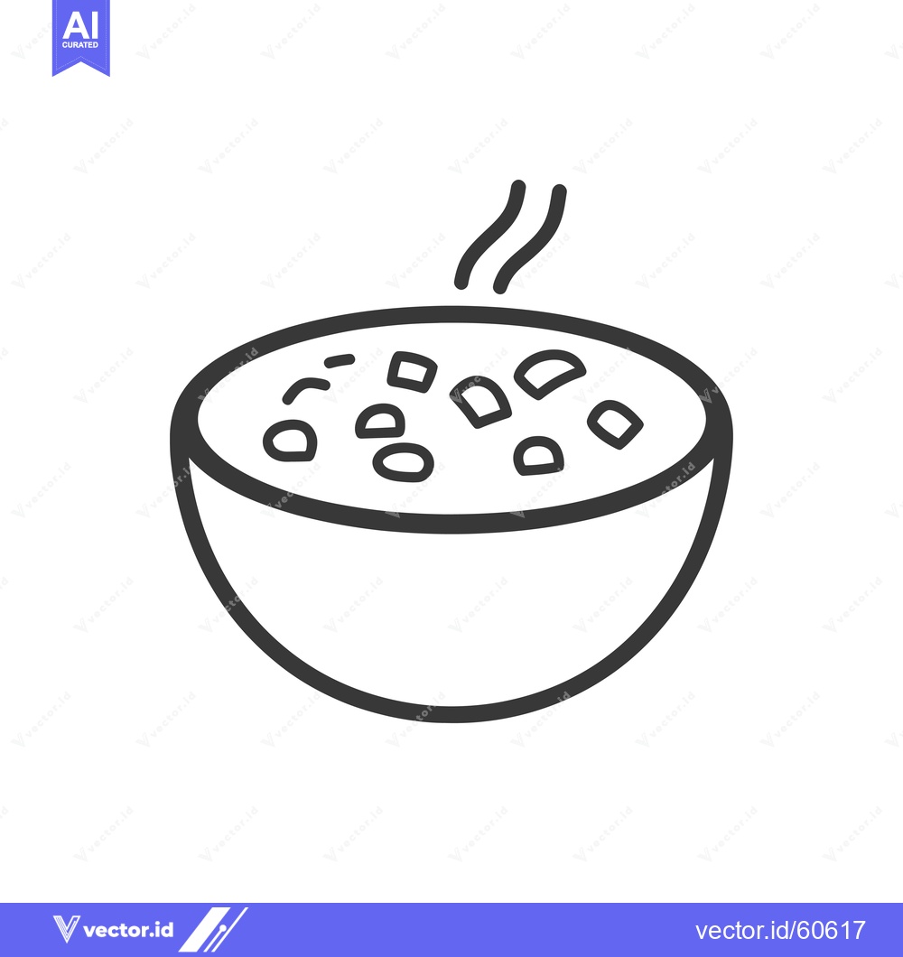 Premium Vector dari A bowl of steaming hot soup with chunks of vegetables