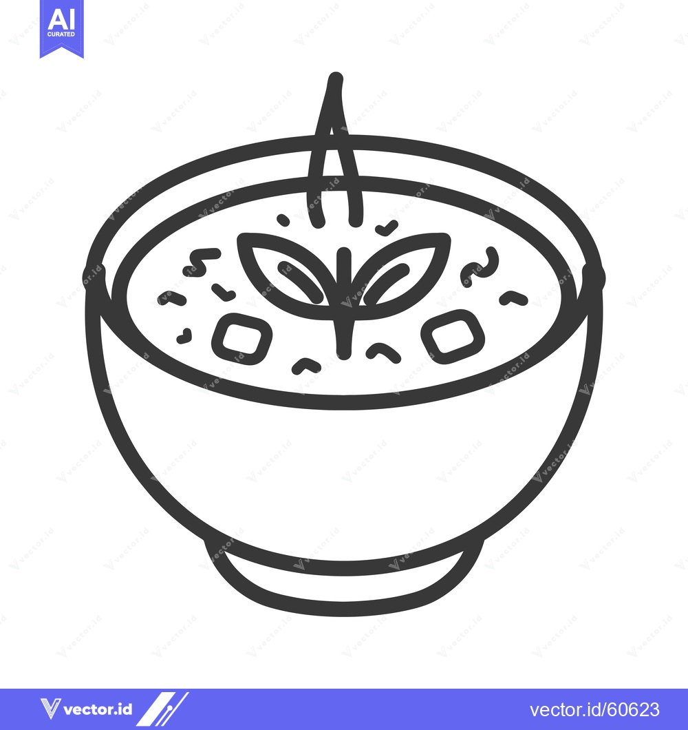 Premium Vector dari A bowl of hearty soup with fresh herbs