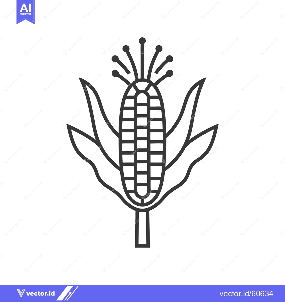 Premium Vector of Line art illustration of an ear of corn