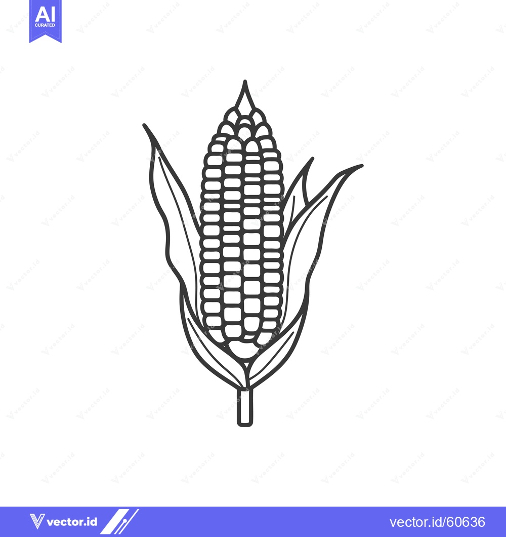 Premium Vector of An illustration of an ear of corn with leaves