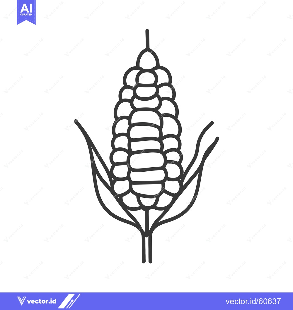 Premium Vector dari Simple Line Drawing Of An Ear Of Corn
