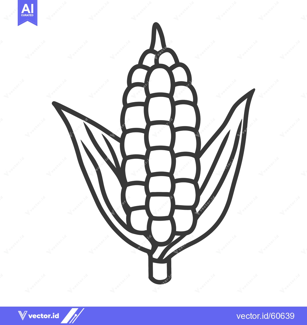 Premium Vector of An illustration of an ear of corn with leaves