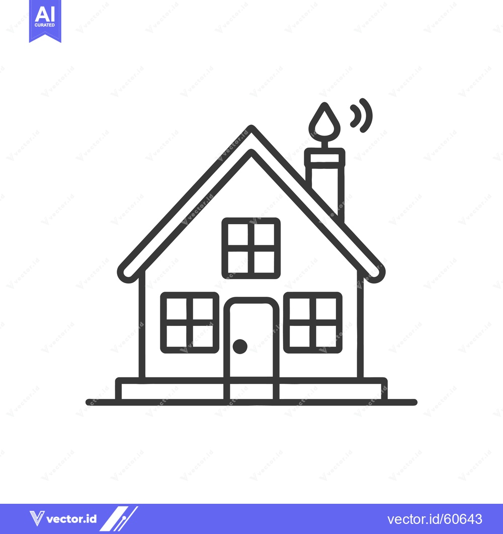 Premium Vector dari Smart Home Icon Line Art Design Illustration