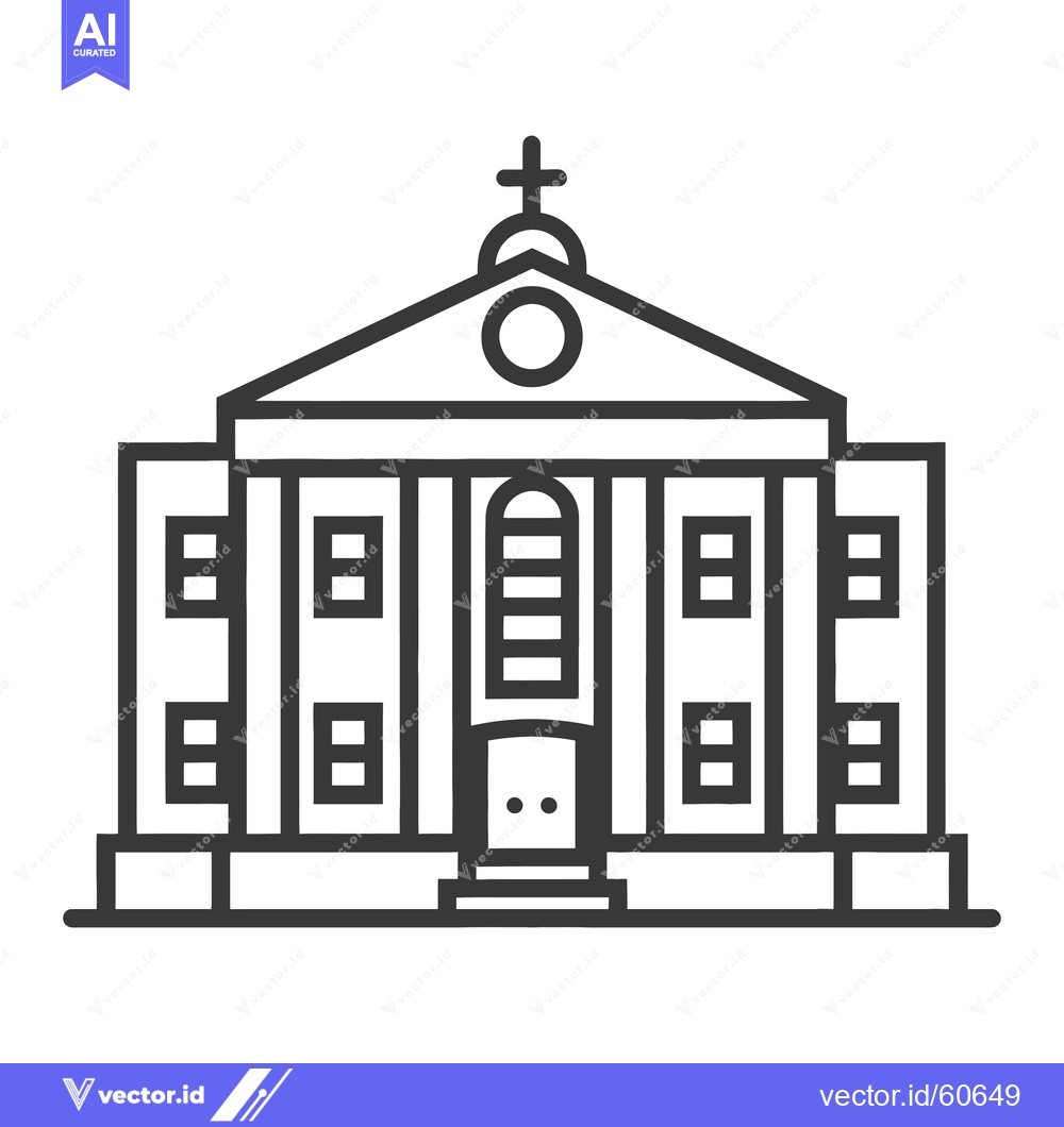 Premium Vector dari Line art illustration of a church building