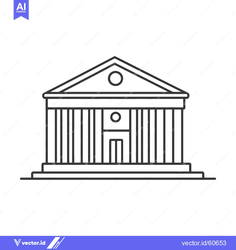 Premium Vector dari Classic Building Line Art Architectural Design