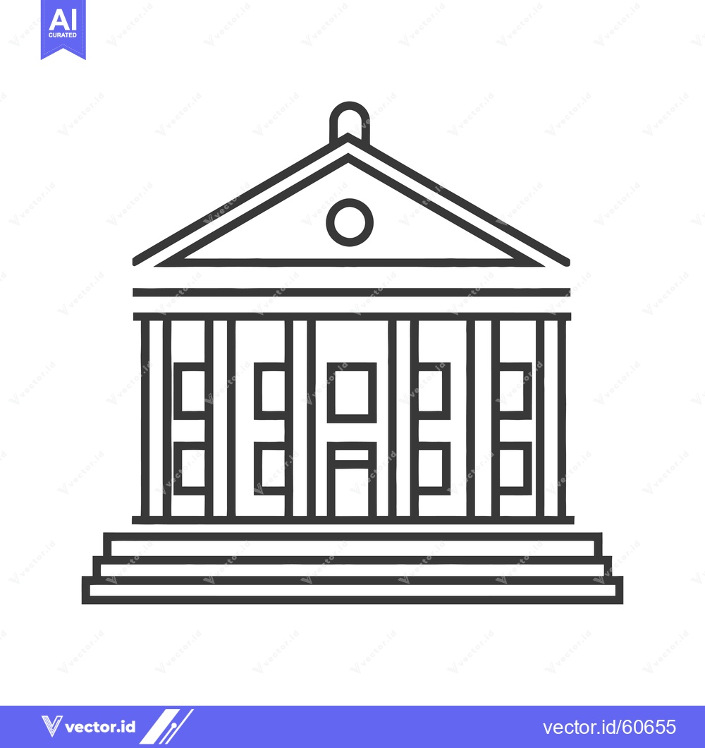 Premium Vector of Classic Building Line Art Architectural Design
