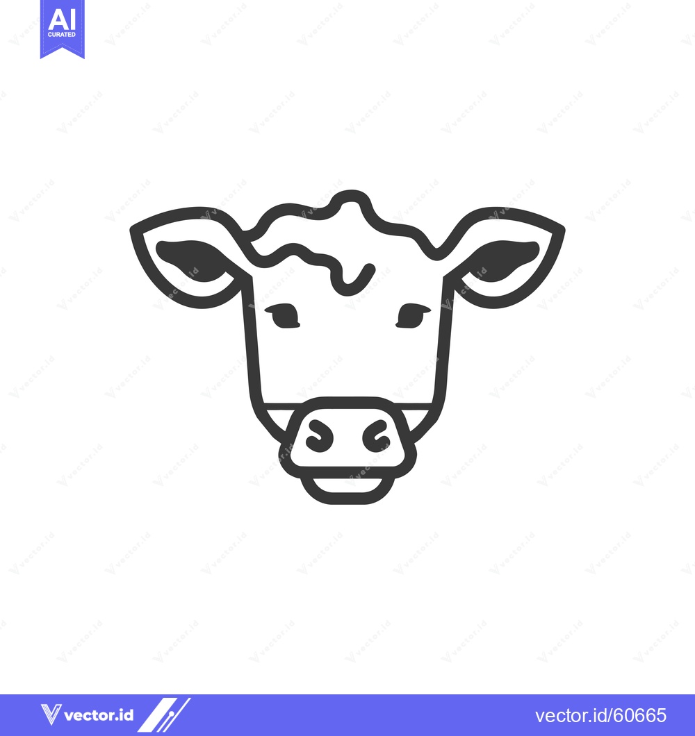 Premium Vector of Simple Line Drawing Of A Cows Head