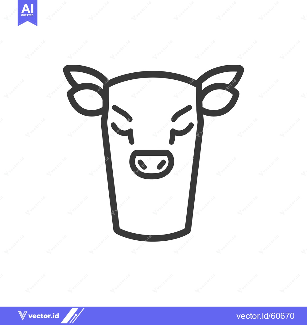 Premium Vector dari Simple Line Drawing Of A Cows Head