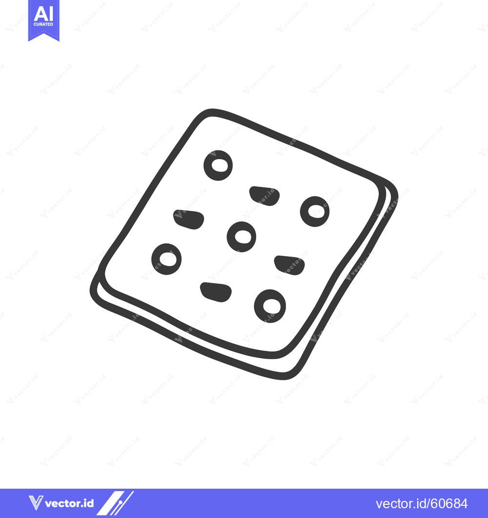 Premium Vector dari A Hand Drawn Square Cracker With Irregular Spots