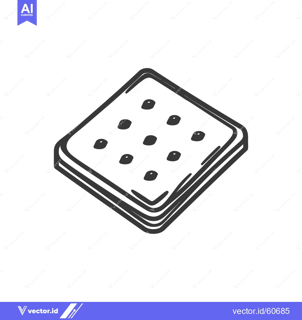 Premium Vector dari A Simple Hand Drawn Square Cracker Image