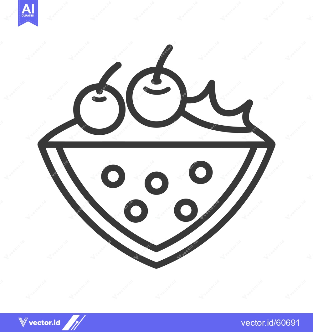 Premium Vector dari Watermelon Slice Topped With Cherries