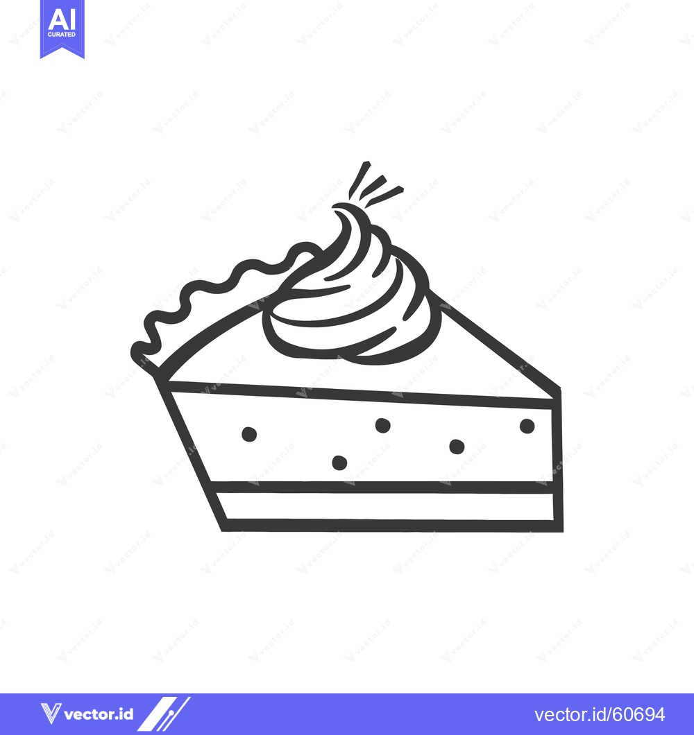 Premium Vector dari A Delicious Slice Of Layered Cake With Whipped Cream