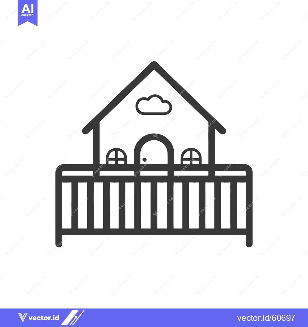 Premium Vector dari Play House with Fence for Children