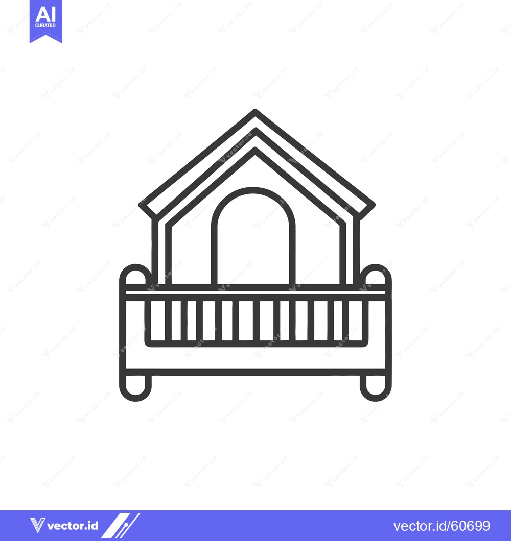 Premium Vector dari Line drawing of a childs playhouse with a fence