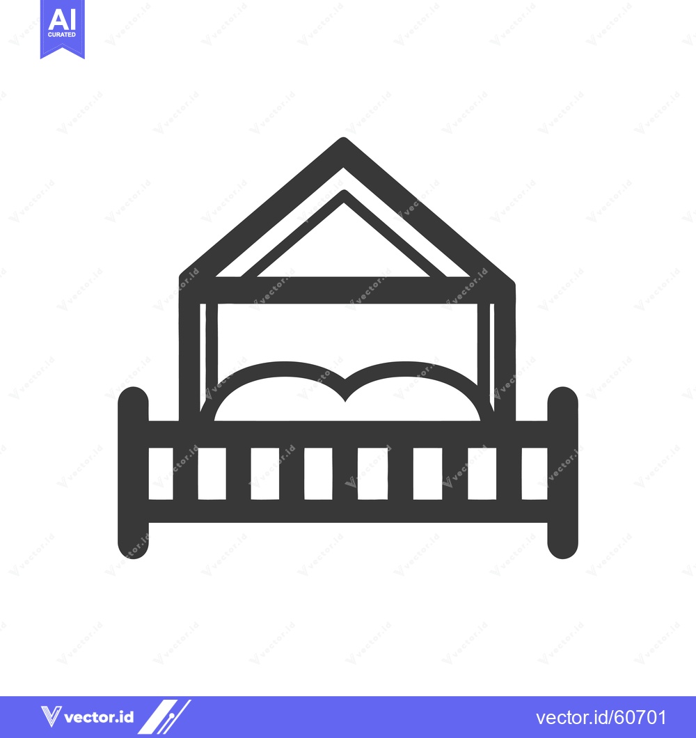 Premium Vector dari Simple Line Drawing of a Canopy Bed
