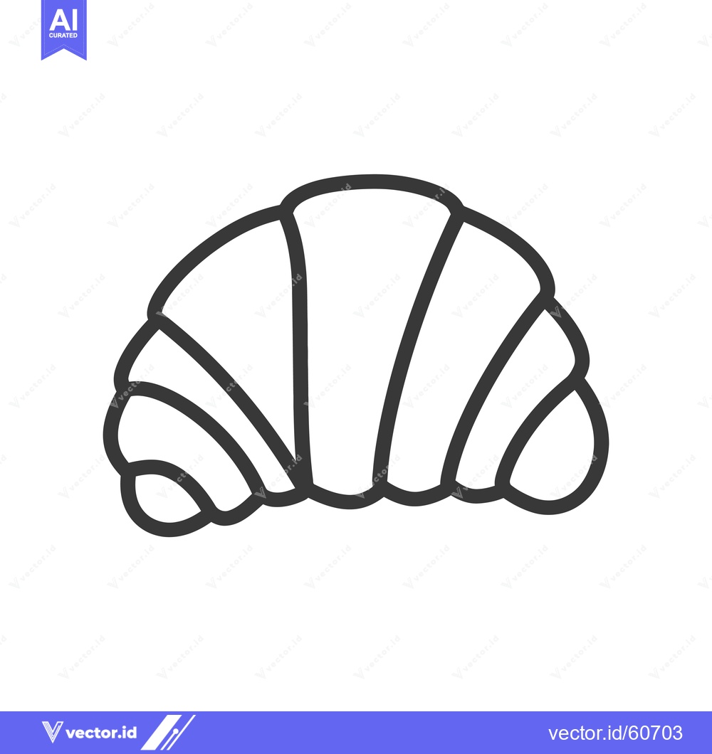 Premium Vector dari Simple Line Drawing Of A Delicious Croissant