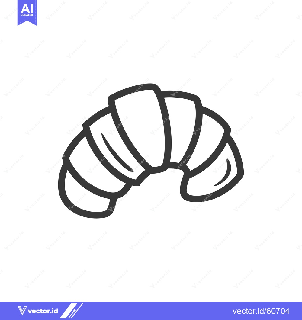 Premium Vector of A Simple Line Drawing Of A Croissant