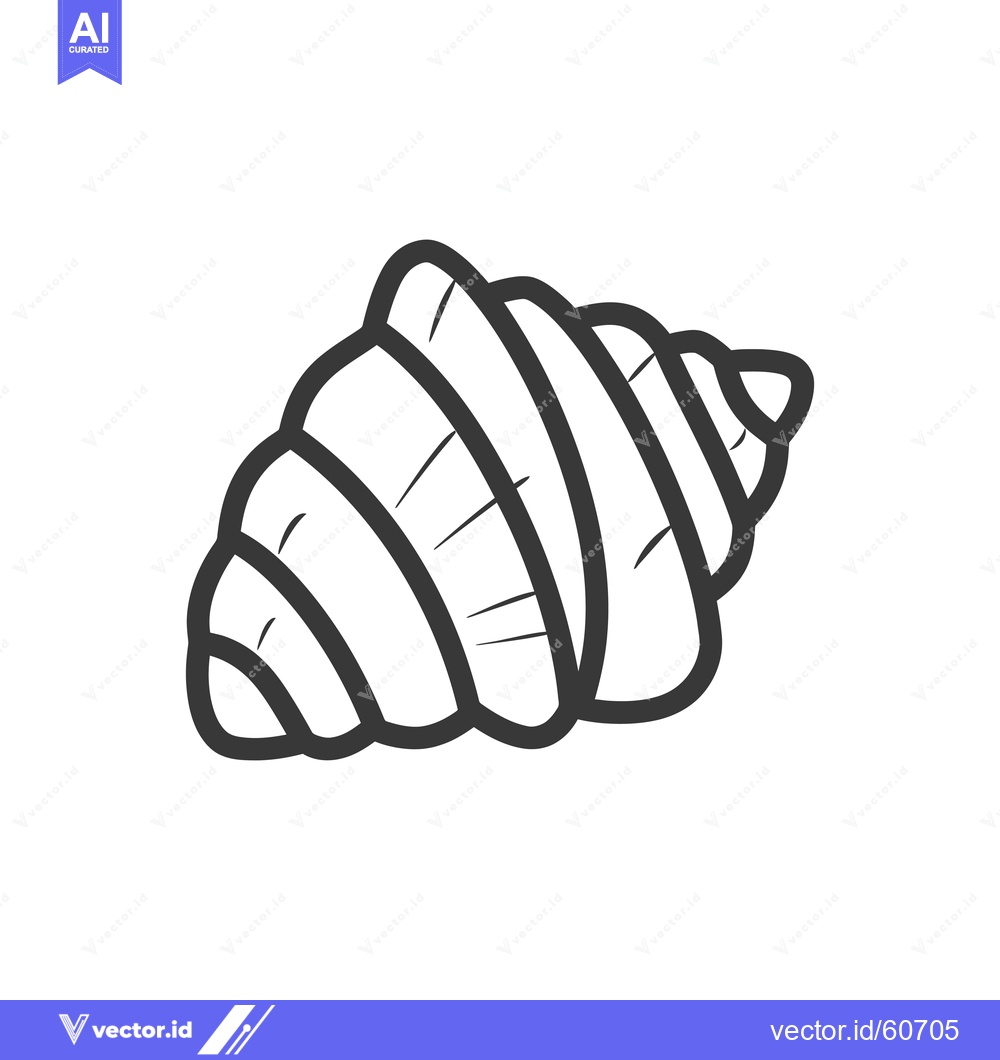 Premium Vector dari A Simple Line Drawing Of A Seashell
