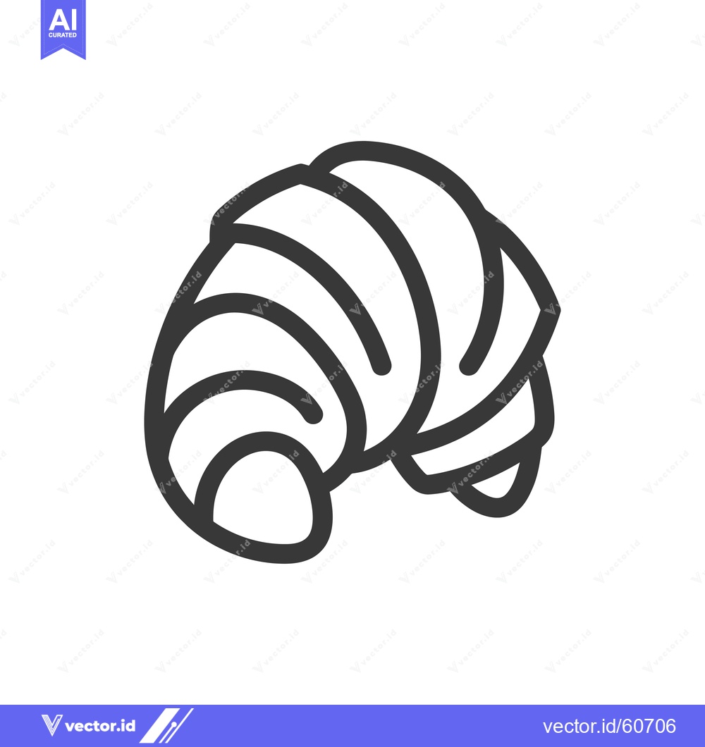 Premium Vector of A simple line drawing of a croissant pastry