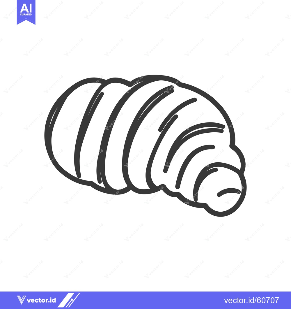 Premium Vector of Line Drawing of a Curled Up Caterpillar