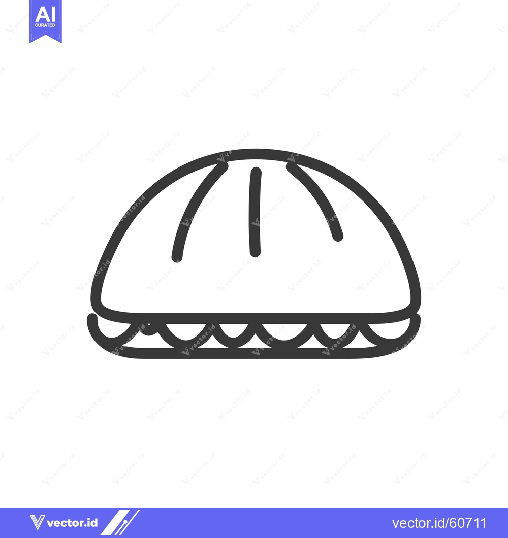 Premium Vector of Line Art Drawing of a Sweet Bun Pastry