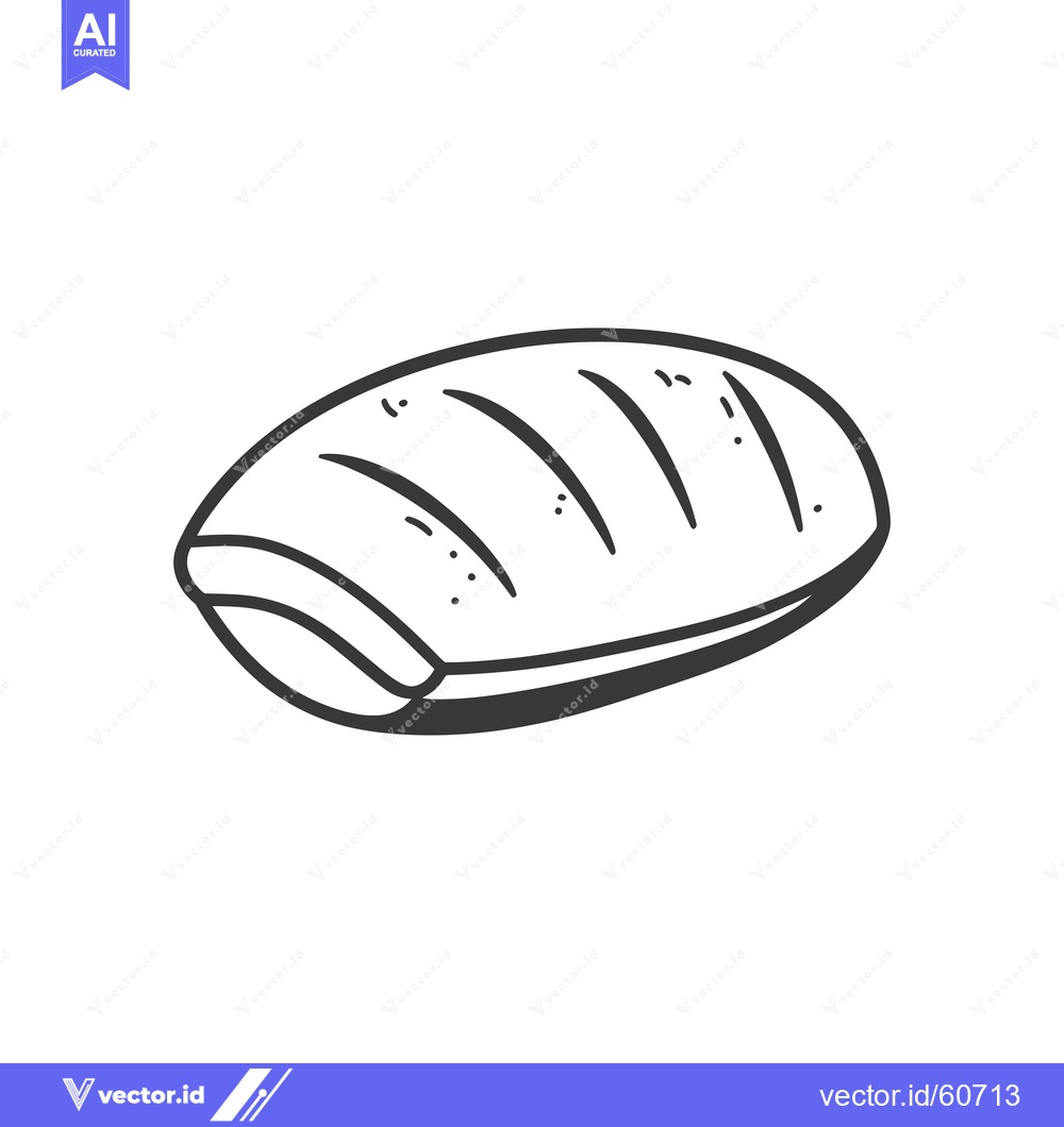 Premium Vector dari A Simple Line Drawing Of A Loaf Of Bread