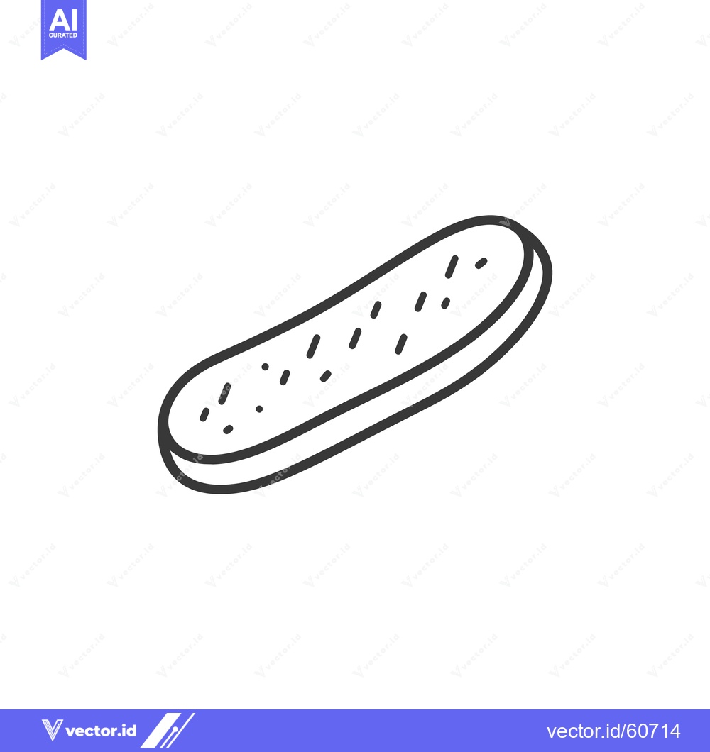 Premium Vector dari Line drawing of a single cucumber slice