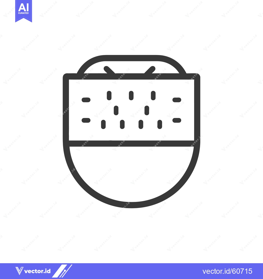 Premium Vector of Line art illustration of a hockey goalie mask