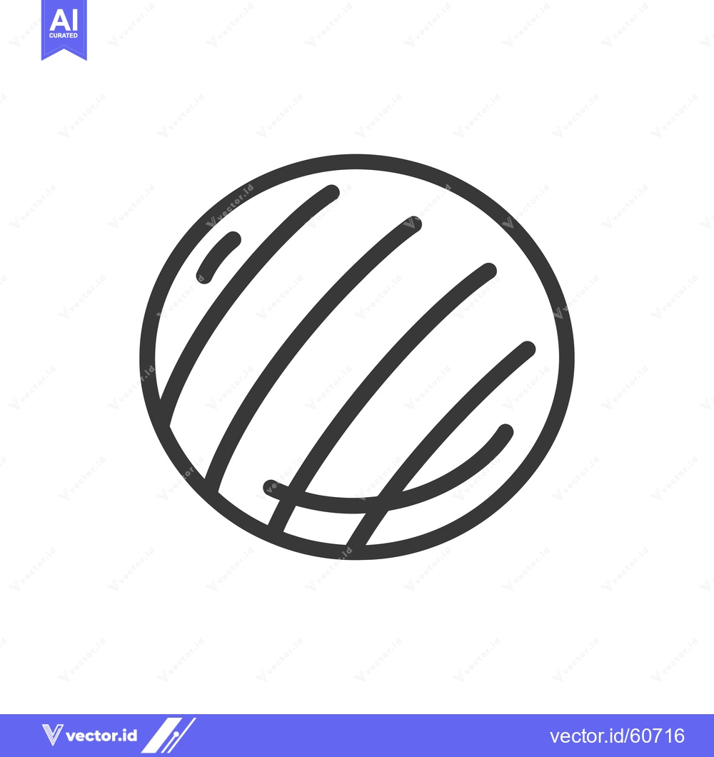 Premium Vector of Line art drawing of a round grilled food item