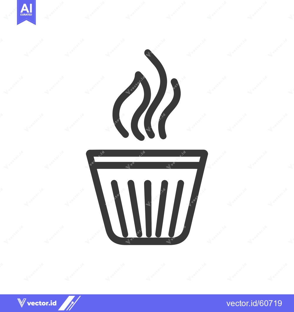 Premium Vector dari Steaming hot beverage in a ribbed cup
