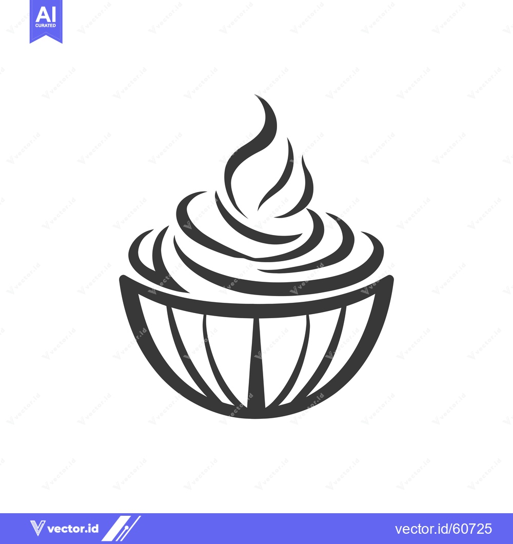 Premium Vector dari Whipped Cream Dessert in a Decorative Bowl