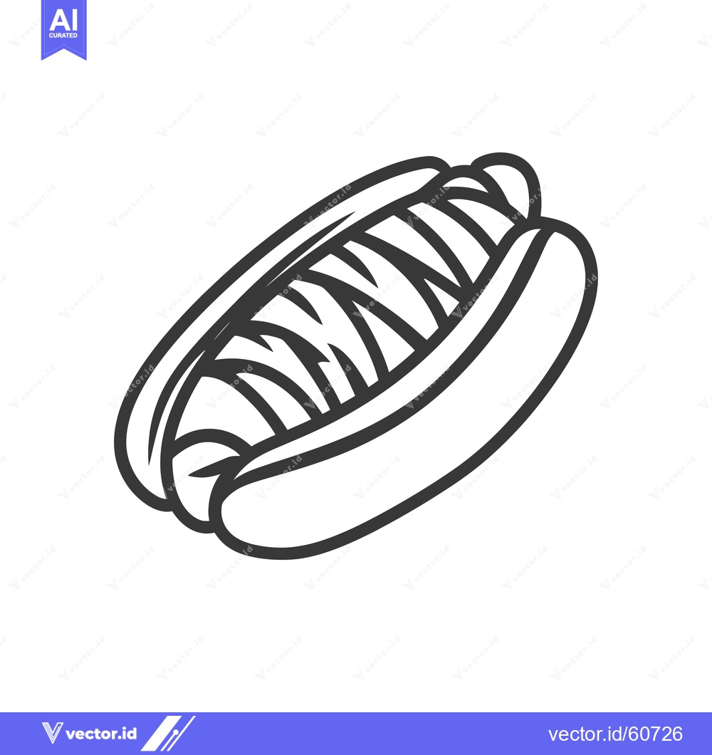 Premium Vector dari A Simple Line Drawing Of A Hot Dog