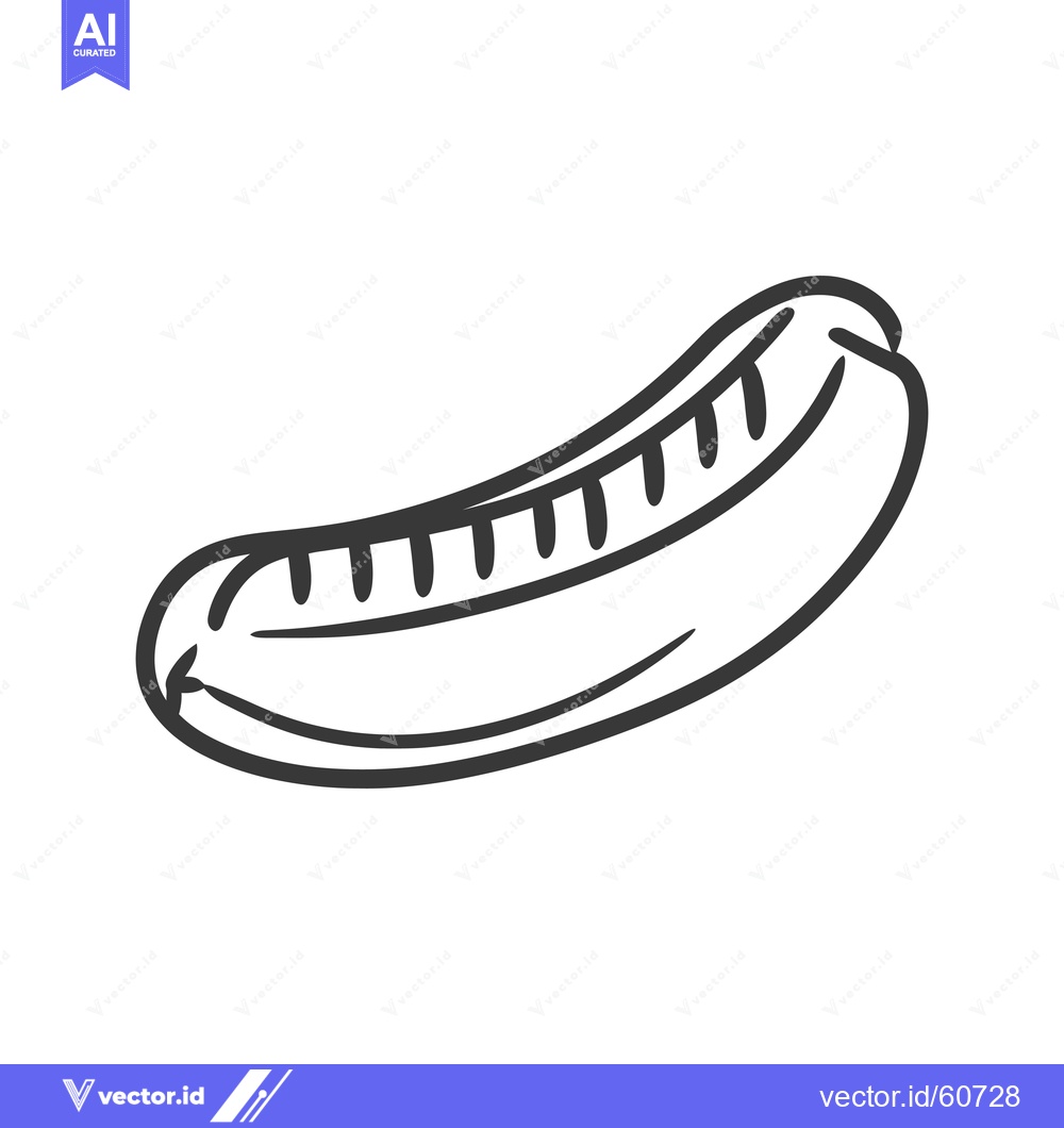 Premium Vector dari Simple Line Drawing Of A Hot Dog